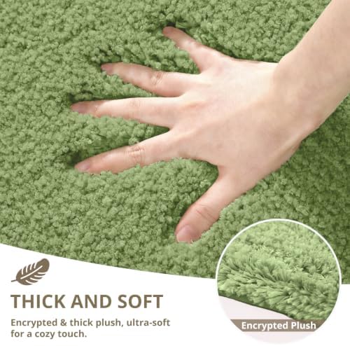 Polyester Bathroom Rug 36"x60" Olive Green, Large Soft Bath Mat - Image 4