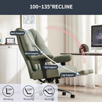 EXCEBET Big and Tall Office Chair 400lbs Wide Seat, Leather High Back Executive - Image 3