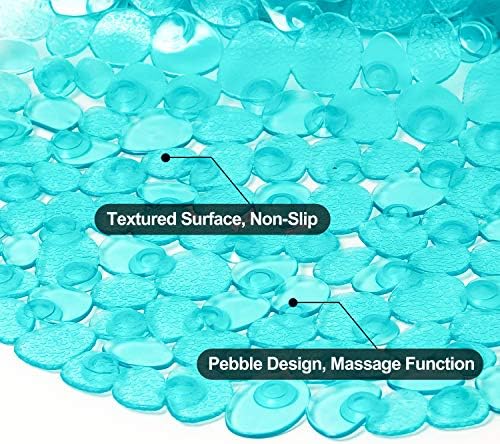 WELTRXE Pebbles Bath Mat Oval Non-Slip Bathtub Mat - Image 3