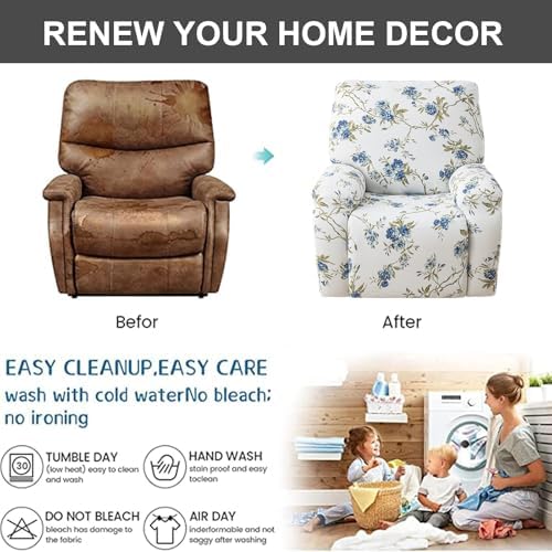 Recliner Chair Covers 4-Pieces Recliner Slipcovers Lazy Boy Chair Covers - Image 7