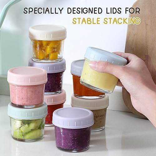 VITEVER 12Pack Glass Baby Food Storage Containers - 4 oz Baby Food Storage Jars - Image 6