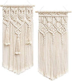Mkono 2 Pcs Macrame Wall Hanging, Boho Woven Chic Tapestry Decor by Mkono