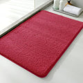 Polyester Bathroom Rug 24"x36" Red, Non-Slip Soft Shaggy Bath Mat by Kildoss