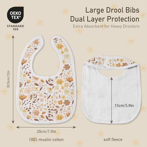 Muslin Bibs for Baby Boy Girl, Adjustable Fit for Drooling and Teething - Image 4