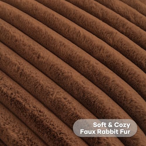 FUTEI Pack of 2 Faux Fur Throw Pillow Covers 16x16 Inch - Image 2