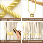 Hion Magnetic Curtain Tiebacks Golden 6pcs, Curtain Holdbacks Hooks Holders - Image 3