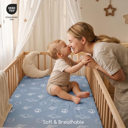 3 Pack Baby Crib Sheets for Boys Girls 52x28 Fitted Crib Sheet - Image 6