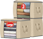 Fab totes 90L Clothes Storage, Foldable Thick Fabric Blanket Storage Bags by Fabtotes