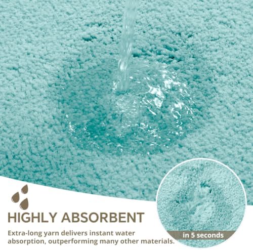 Polyester Bathroom Rug 20"x32" Aqua Haze, Non-Slip Soft Bath Mat - Image 5