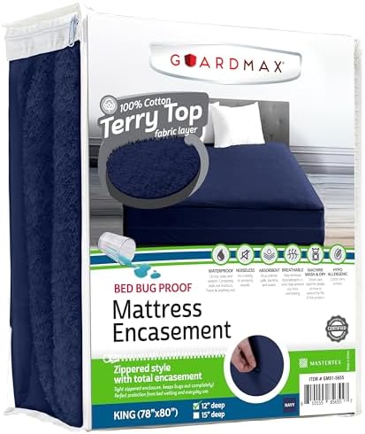 Guardmax King Mattress Encasement Zippered, 100% Waterproof Mattress Protector by Guardmax