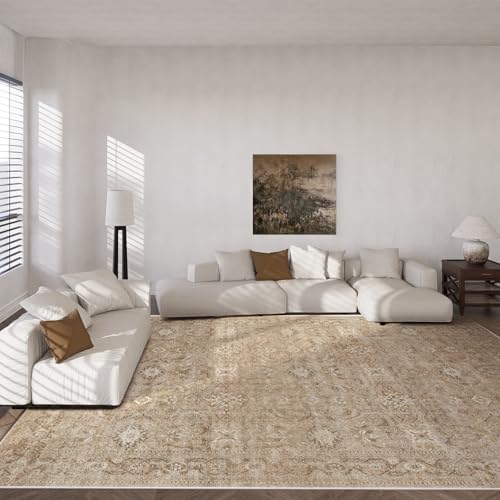 9x12 Area Rug Living Room: Washable Bedroom Rug Non Slip Boho Large Carpet - Image 4