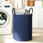MEGASKET Large Blue Laundry Basket, 80L Tall Blanket Basket Living Room - Image 6