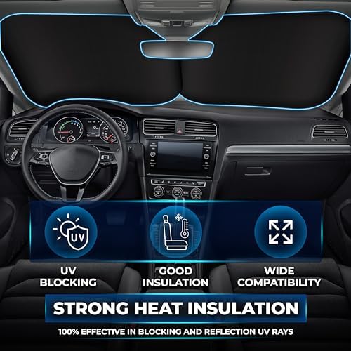 EcoNour 2-Piece Foldable Car Front Window Sun Shade, UV & Heat Protection - Image 6