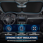 EcoNour 2-Piece Foldable Car Front Window Sun Shade, UV & Heat Protection - Image 6