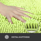 Yeaban Chenille Apple Green Bathroom Rug 36"x60", Non-Slip Rubber Backing - Image 2