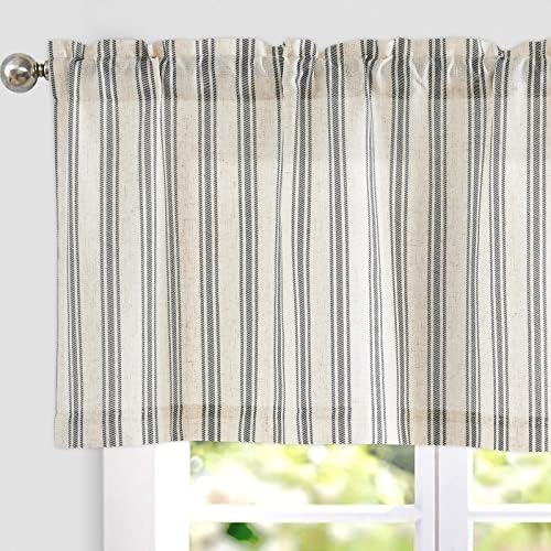jinchan Linen Stripe Kitchen Valances by JINCHAN