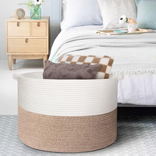 MEGASKET 115L Super Large Blanket Basket, 23.6"x15.7" Oversized Cotton Rope - Image 5