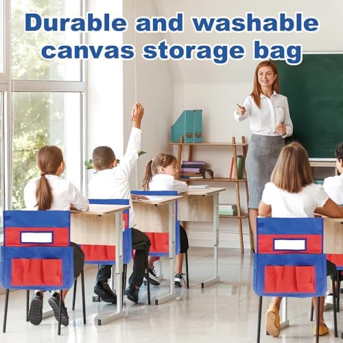 4 Pack Chair Pockets for Classrooms, 17.2"x19" Seat Sacks for Classroom Chairs - Image 6