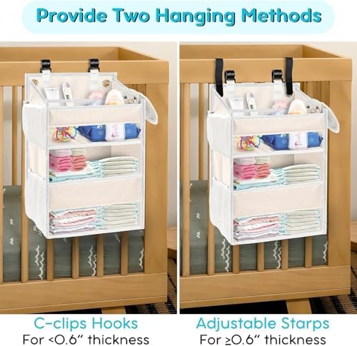 Hanging Diaper Organizer, 2 Tier Hanging Diaper Caddy, Holds 90+ Diapers - Image 5