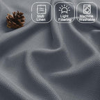 Chyhomenyc Dark Grey Valance for Windows, Light Filtering Faux Linen Solid - Image 3