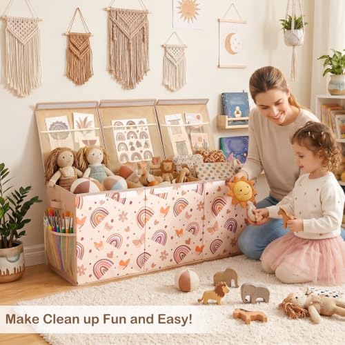 Toy Box with Adjustable Divider Large Toy Chest Storage - Image 4