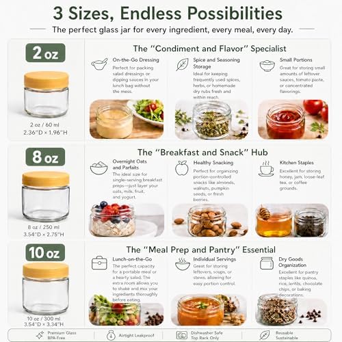 EONJOE 10 oz Small Glass Containers - Image 4