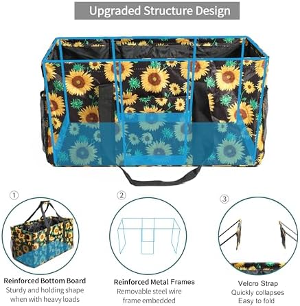 Joyfol Day Extra Large Utility Tote Bag, Reusable Grocery Bags Foldable - Image 4