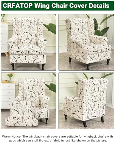 CRFATOP Wingback Chair Covers Stretch Armchair Slipcovers - Image 3