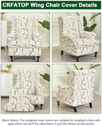 CRFATOP Wingback Chair Covers Stretch Armchair Slipcovers - Image 3