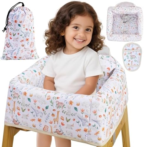 High Chair Cover Portable with 3-Point Harness, Waterproof Baby Seat Cover by Lunobubo