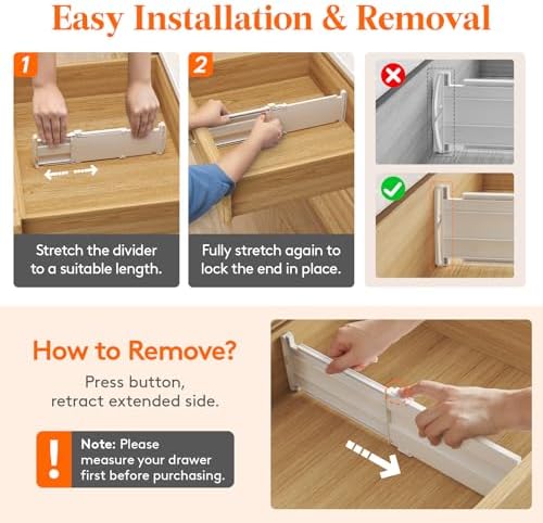 Lifewit 12 Pack 4" High Drawer Dividers, Adjustable Drawer Organizer Clothes - Image 5