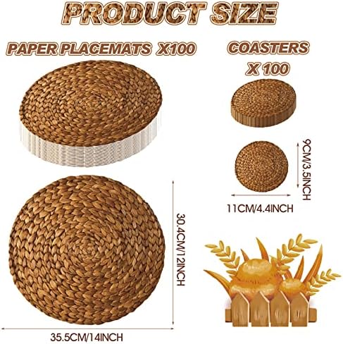 Geosar 200 Pcs Woven Disposable Paper Placemats Set 12x14 Inch - Image 3