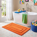 GRANNY SAYS Orange Bathroom Rug 24" x 48", Non-Slip Microfiber Bath Mat by GRANNYSAYS