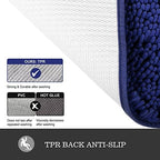 Yeaban Chenille Royal Blue Bathroom Runner Rug 24"x60" - Image 3