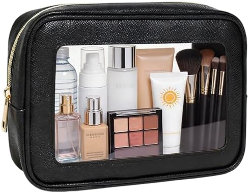 Clear Makeup Bag for Women, Waterproof Travel Clear Makeup Pouch Small Toiletry by FFpaw