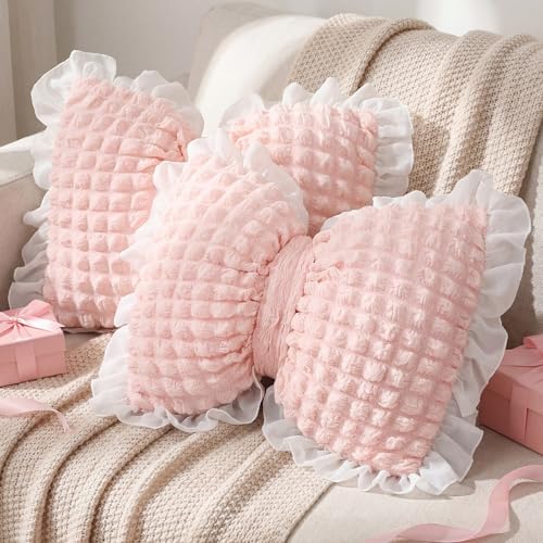 Yousoontic 2 Pcs Bow Throw Pillows 15.7x12.6 in, Seersucker by Yousoontic