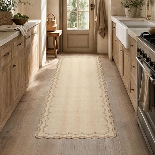 GarveeHome 2.5x10 Scalloped Washable Runner Rug Long Hallway Kitchen Rug - Image 3