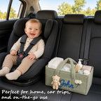 Personalized Baby Diaper Caddy Organizer Custom Baby Storage Basket - Image 3