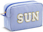 Sanwuta Seersucker Cosmetic Bags Sun Bag Sunscreen Pouch by Sanwuta