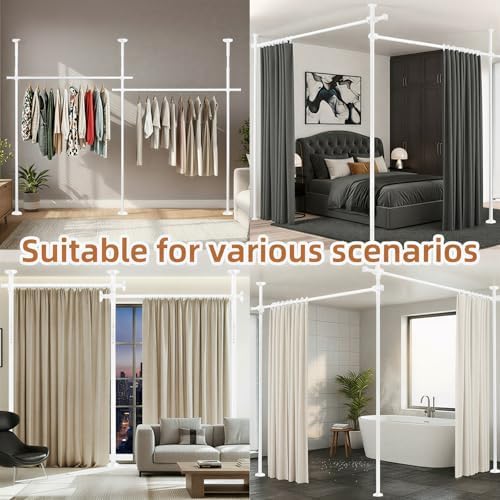 Room Divider No Drilling Curtain Rod Wall Divider - Image 6