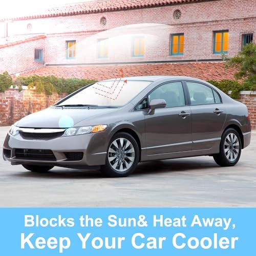 TINGLU Sun Shade for Honda Civic 2006-2011 Accessories Windshield Sun Shade - Image 5