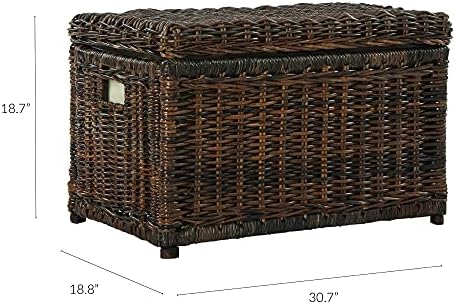 happimess Elijah 31" Wicker Storage Trunk Footlocker Chest - Image 5