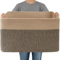 JMvicyroam 96L Large Woven Cotton Rope Blanket Basket, Jute&Black by JMvicyroam