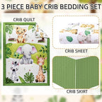 Baby Crib Bedding Set Safari Neutral Crib Nursery Comforter Bed Sets Decor - Image 2