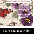 Shower Mat Non Slip 26.8 x 15.1 Inches, Butterfly Flowers Birds Bathtub Mat - Image 2