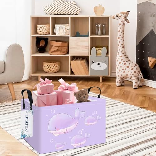 Rectangular Purple Whale Waterproof Collapsible Storage Bin Organizer - Image 5