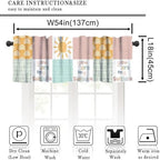 Rainbow Kids Curtains Valance, Boho Pastel Cartoon Cute Colorful Sky Clouds - Image 2