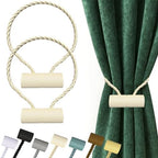 Hion Magnetic Curtain Tiebacks Beige 2pcs, Curtain Tiebacks Buckles Holdbacks by Hion
