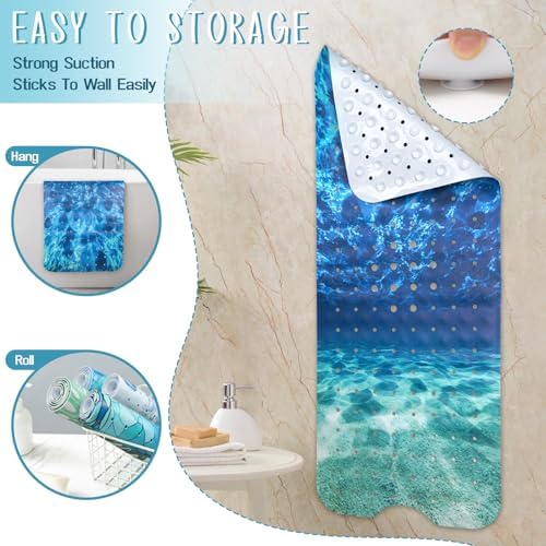 Seawater Bathtub Mat Non Slip, Ocean Waves Bath Tub Mat Baby Bath Mats - Image 6