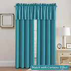 H.VERSAILTEX Blackout Valances for Windows, Turquoise Blue - Image 3